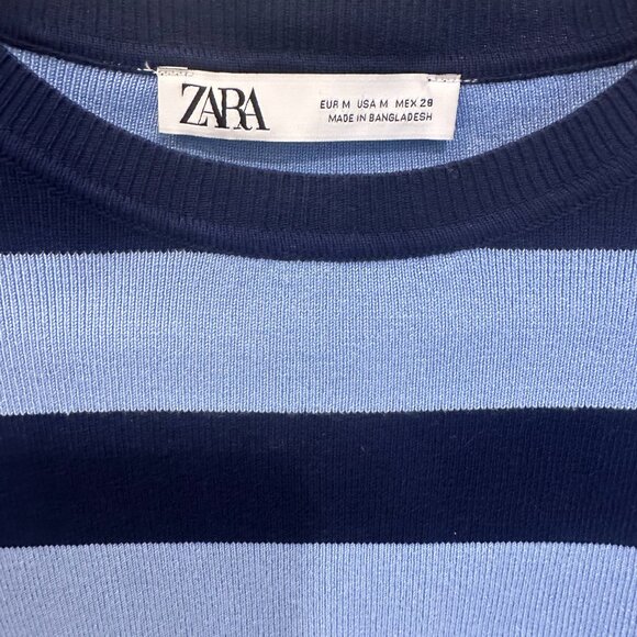 Zara knit top blue and navy striped, size M - Picture 4 of 4
